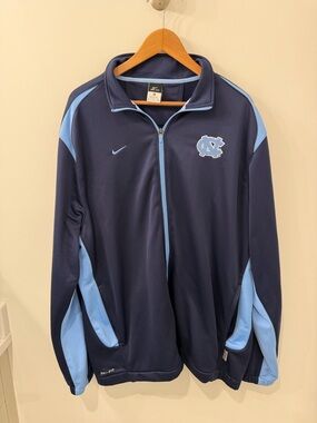 UNC Men’s Basketball Athlete Owned Team Issued On Court Warm Up Nike Full Zip Up